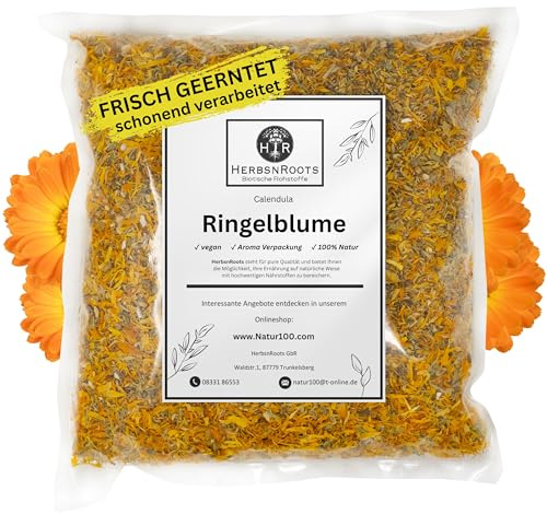 Calendula Ringelblume 500g • Erste Wahl • hoher Wirkstoffanteil • ähnlich Schwedenkräuter • HerbsnRoots
