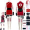 Rcrllya Anime Charakter Haruno Sakura Cosplay Kostüm Outfit Rolle Spielen Rot Uniform Full Set Halloween Carnival Party Anzug mit Perücke (Kostüm+ Perücke,XXL)