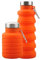 GLADFRESIT Collapsible Travel Water Bottle, 500ml Silicone Foldable Water Bottle with Carabiner, Portable Leakproof Bottle for Gym Hiking Camping