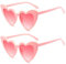 Meleager Retro Herz Sonnenbrille, Herzförmige Sonnenbrille Rosa, 2 Stück Sonnenbrillen Set Party, Vintage Herzform Brille, Hippie Brille Herz 90er, für Party, Hochzeit, Karneval, Halloween