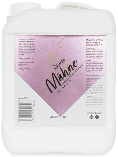 whinny X bay Mähnenspray Schweifspray Schicke Mähne - nachhaltiger Pflegeeffekt, seidiger Glanz & bessere Kämmbarkeit - exotischer Duft Pfirsich & Wasserlilie 2500 ml