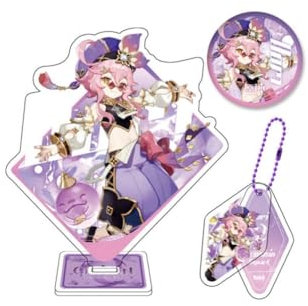 3pcs Genshin Impact Thema Geschenk-Box Set Stand-up Marke Schlüsselanhänger Abzeichen Box Acryl für Fans (Dori)