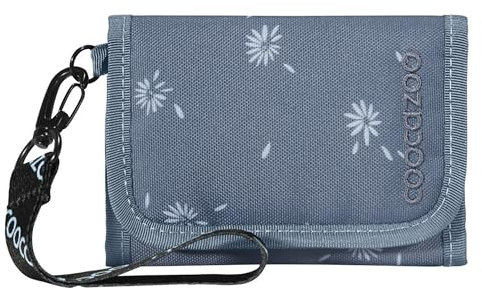 Coocazoo Geldbörse „Bloomy Daisy”, hellgrau, Portemonnaie mit Sichtfenster innen & außen, recyceltes Polyester, Münzfach & Kartenfächern, Klettverschluss, ab der 3. Klasse