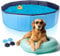 Nobleza Dog Pool Extra Large Foldable Pet Dog Paddling Swimming Pool for Dogs Puppy Portable PVC Non-Slip Outdoor Dogs Bathing Tub for Garden Patio Bathroom 160x30cm Blue