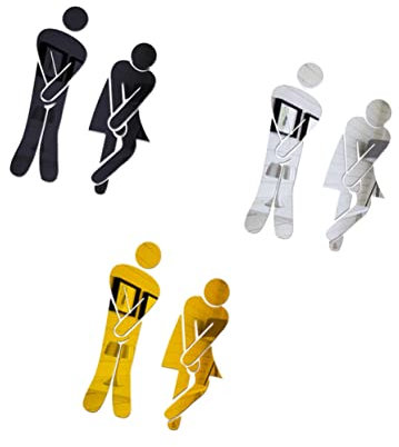 Gadpiparty 3 Pièces Mur Des Toilettes Sticker Wc Homme Femme Autocollant Toilettes Homme Femme Décalcomanies De Toilette Femme Toilette Stickers Sculpté 3d Autocollant Miroir