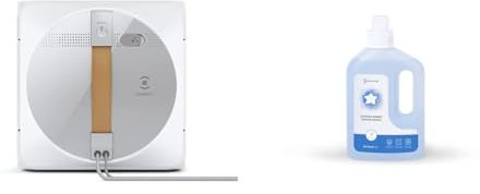 ECOVACS Winbot W1 PRO Robot Lavavetri Per Finestre e Vetrate, Pulizia Intelligente Win Slam 3.0, Potenza 2800 Pa, Rilevamento Automatico Bordi, Antiscivolo, Bianco, 1L detergente originale incluso