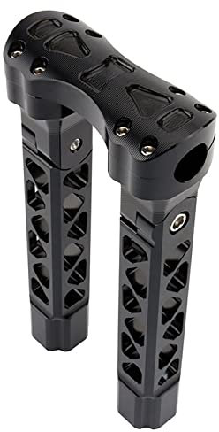 PINNKL Lenkererhöhungen 25mm Pullback Lenker Riser Straight Adjust Riser Clamp Für Harley Für Sportster 883 Für Softail Für Fatboy Für Dyna Lenker Riser Lenker (Color : 10.5inch Black)