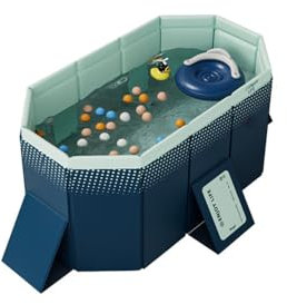 Piscina pieghevole senza gonfiabili, 6 dimensioni di piscine per famiglie, 3 colori di piscine portatili, piscina all'aperto, giardino, piscina con palline da cortile (XS)