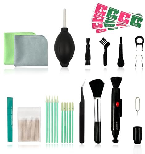 TRUEIN Phone Cleaning Kit, 133 Pcs Keyboard Cleaning Kit, Charging Port Cleaning Kit for Airpod, Speaker Cleaner for iPhone with Screen Wipes, Headphone Port Brush Set for Cameras Computer MacBook