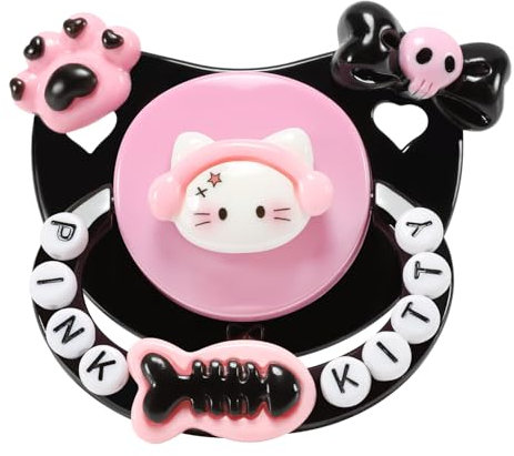 CutiePlusU Erwachsene Größe Schnuller Dummy für Erwachsene DIY Handgemachte Große Schild-Katze mit Kopfhörern