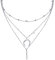 HOOHWE Halskette Damen 925 Sterling Silber Layering Kette für Damen Multilayer Halskette mit Mond und Stern Anhänger Schmuck Geschenk für Frauen