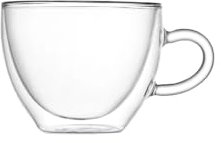 Brandani Tazza Cappuccino Double Wall Glass Set 2 Pezzi Vetro - SKU 52478 - Ottimo Isolamento Termico - Lavabile in Lavastoviglie e Microonde