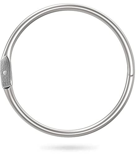 Uniclife 24 Pack Loose Leaf Binder Rings 7.6 cm Smooth Steel Book Rings for Index Cards Flash Cards Receipts Memos Photos and Files Heavy Duty Organizers Loops for Office School and Home Use
