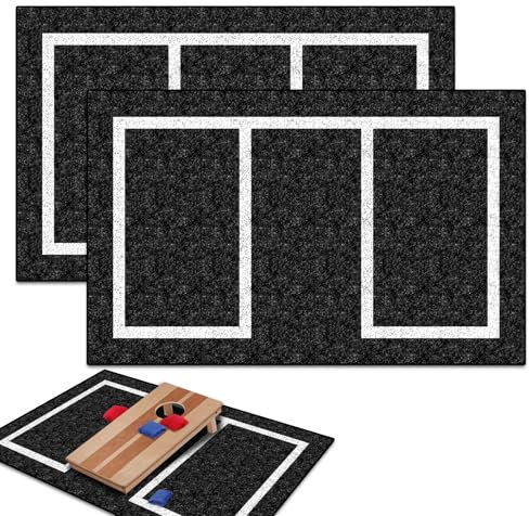 Cornhole Matten 15,7 x 2,4 m Filz verhindern Verrutschen Cornhole Pads für Cornhole Board Pitch Pads Cornhole Board Zubehör Matten auf Grasbeuteln reinigen (weiße Linie)