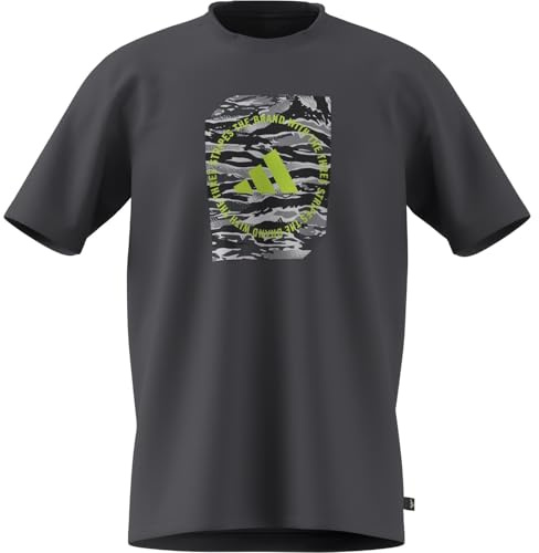 adidas Herren Camo Woven Graphic Tee T-Shirt, Graue Camouflage-Box, XL