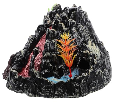 TOYANDONA Elektrisches Modell Eines Vulkans Mit Sprühnebel, Licht Und Dinosaurier-Sound, Plastische Aquarium-Dekoration, Realistische Nachbildung Eines Vulkanausbruchs Für Jungen, Mädchen Un