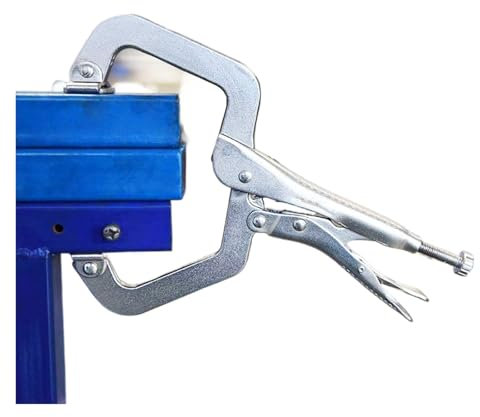 MJINA 4 inch Heavy C-Clamp Locking Plier,Adjustable Welding Clamp with Regular Tip and Swivel Pad (1 Pack)