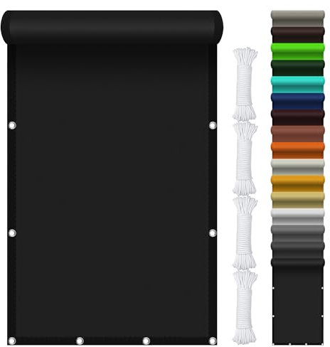 Voiles Ombrages Rectangulaire 140 x 380 cm Imperméable PES Protection 98% UV Auvent Protection Solaire avec Oeillets pour La Couverture Végétale Serre Pergola, Noir