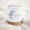 hellomini Personalisierte Keramik-Tasse mit Korkboden & Deckel – Individuelles Geschenk für Partner – Hochwertig & einzigartig (Eukalyptus)
