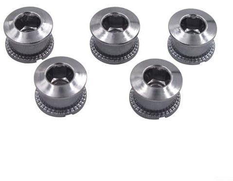 Juego de 5 tornillos de biela para bicicletas de montaña M8 y tuercas de plato (largos)