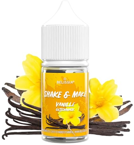 Belissia Shake and Make Vanille Geschmack 30ml Lebensmittelaroma | Hochdosiertes Aroma, vegan, ohne Zusatzstoffe, für Backen, Speisen, Getränke, Shakes, DIY und Raumduft