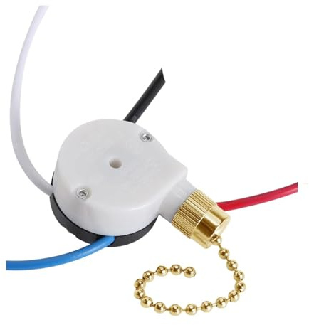 KESOTO Interruttore a Catena per Lampade E Ventilatori, 3 Velocità, 4 Fili, Oro