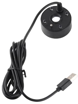 Socobeta Mini-Nebelmacher, USB-Bunte LED-Leuchten, 5-V-Ultraschall-Nebelgerät mit Geruchsfilterung und Zerstäubung für Teich-Aquarium-Vase (Schwarz)