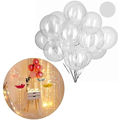 SIXRUN Bobo-Luftballons, Transparent, Umweltfreundlich, DIY-Partyballons für Hochzeitstag, 50 Stück, 39,9 Cm Aufgeblasene Größe