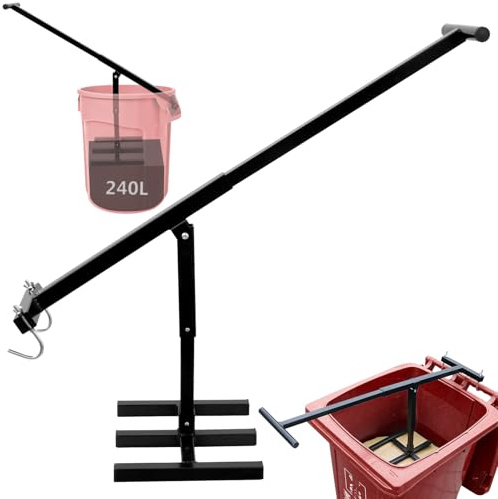 Ankishi Wheelie Bin Compactor, Bin Crusher, Rubbish Reducer, Hand Trash Compactor & Bin Squasher for 120L/240L Wheelie Bins, Save Space, Cut Cost – Adjustable Waste Compactor-black