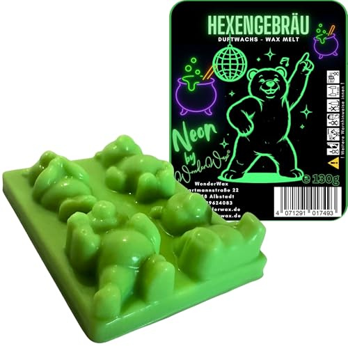 WonderWax Neon Duftriegel 6 x Duftwachs Bären Wachsmelt Duftwachs Raumduft für Duftlampen Soja Wachs Melts Duftmelt Aroma Wellnes Kerzen Wärmer Wax Tarts Hexengebräu