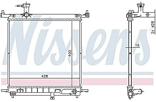 NISSENS Kühler Motorkühlung Kühler Wasserkühler Motorkühler Netzbreite 428mm Netzlänge 400mm Netztiefe 16mm 68770