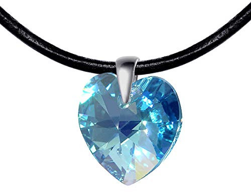 LILLY MARIE Handgefertigte Damen Halskette Mit Herz Anhänger Aus Leder