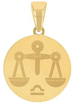 Amor Motivanhänger Unisex Damen Herren Anhänger, Gold, Waage, Kommt in Schmuck Geschenk Box, 2020788