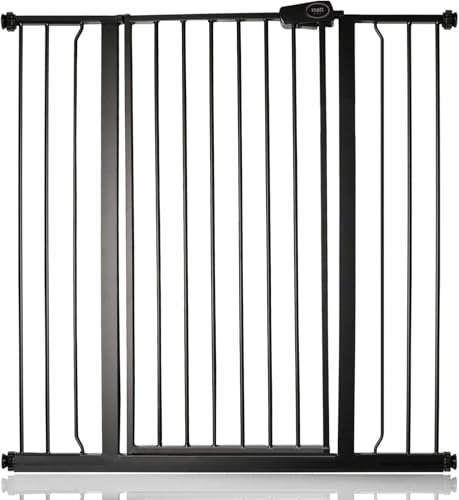 Safetots Extra Tall Metal Safety Gate Pressure Fit, 100.8cm - 108.4cm, Matt Black, 104cm in Height, Extra Tall Stair Gate, Tall Baby Gate, Easy Installation