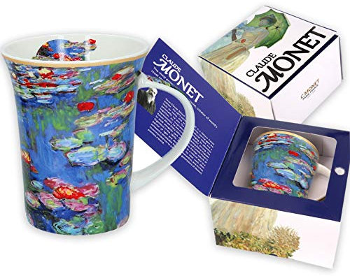 CARMANI - Kaffeetasse oder Teebecher aus Porzellan mit Monet Mohnblumen 250 ml