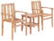 vidaXL Teak Massiv Bistroset 3-TLG. Sitzgruppe Gartenmöbel Balkonset Tisch