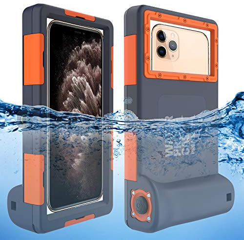 Willbox Professionale [15 m/50 ft] Immersioni Surf Nuoto Snorkeling Photo Video Custodia protettiva impermeabile Custodia subacquea per Galaxy e iPhone Series Smartphone con cordino (arancione)