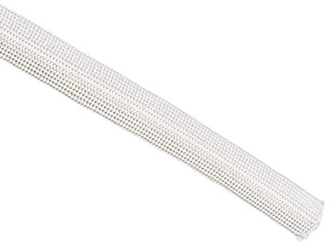 sourcing map Gaine Isolation Tresse 9.8Pied-10mm Haute Température Fibre Verre Manchon Blanc
