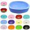 ECO 4 Pc Unbreakable Deep 19 x 19 cm Blue Round Plastic Plates | Large High Edge Kids Plates | Stackable Plastic Plate Reusable for Birthdays, Picnic, BBQ & Parties (Blue, Large)
