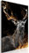 murando - Wandbilder XXL Hirsch 80x120 cm 1 tlg - Wand Deko Vlies Leinwand Bilder Groß Wanddeko Wohnzimmer Schlafzimmer Kunstdrucke - Tier Abstrakt schwarz Porträt g-C-0309-b-a
