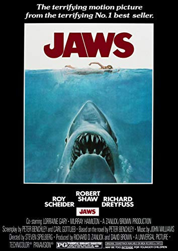 Tainsi Jaws 1975 Vintage Retro Movie Poster Filmposter Frameless Gift 11 x 17 Zoll (28 cm x 43 cm)*IT-00037