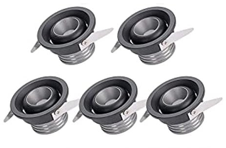 Midore Mini LED Einbaustrahler 5er Sets, 3W 230V Rund Einbauspots mit Transformator Mini Downlights Schwenkbar Aluminum LED Deckenspots 200lm