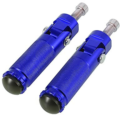 Motoforti Paire Universel Moto Pliant Repose-pieds Cale-pieds M8x1.25 Bleu