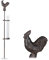 2 x Regenmesser Hahn, Erdspieß, Deko Niederschlagsmesser, 17cm 7inch, Behälter Glas, Gartenstecker, Metall, Bronze