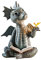 Facynde Gartendrachen Figuren Deko Drache Gartenfigur Polyresin Dinosaurier Meditierte Statue Wetterfest Garten Drachen Figuren FüR Outdoor-Hof Dekoration Garten Harzstatue