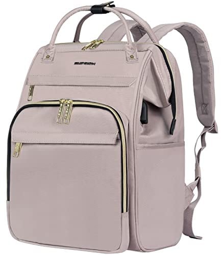 EMPSIGN Backpack for Women with Laptop Compartment 15.6 Inch Waterproof Backpack for Girls Teen Girls for Work Travel Pink