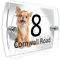 Personalised House Number Sign for Dog Lovers (Happy Chihuahua)