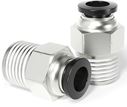 TAILONZ PNEUMATIC Außengewinde gerade, 6 mm Rohr OD x 1/4 Zoll NPT Gewinde Push to Connect Fittings PC6-N2 (5 Stück)