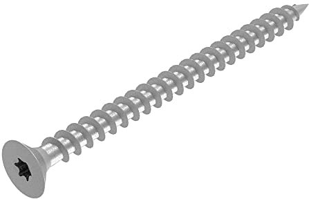 SECCARO Spanplattenschraube 4 x 60 mm, Edelstahl V2A VA A2, Holzschraube mit Vollgewinde, TX/Innensechsrund 150 Stück