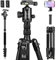 JOILCAN Trépied de voyage léger en aluminium avec monopode - 203 cm - Avec rotule panoramique à 360° - Pour Canon Nikon - Charge maximale : 10 kg - Noir